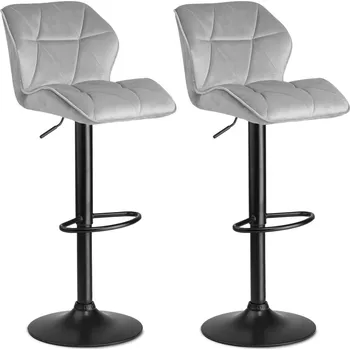 Barová židle Sofotel Barová stolička s opěrkou Castel světle šedá - 2 ks