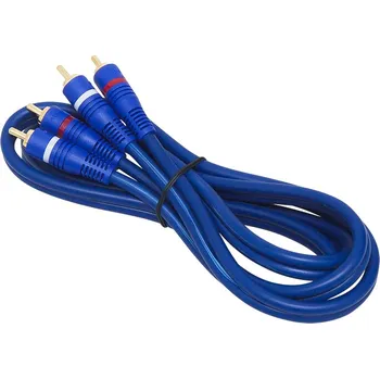 Audio kabel 2xRCA 6mm 1,5m modrý