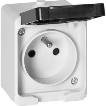 Elektrická zásuvka ORNO Zásuvka AQUATIC MINI IP54 2P+E, bílá/černá