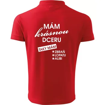 Pánská košile Mám krásnou dceru - Polokošile pánská Pique Polo 203 - 5XL ( Červená )