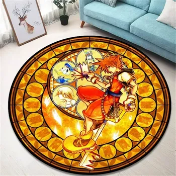 Koberec Kulatý koberec s herním motivem kingdom heart | herní koberec, kusový koberec - 14 , 40x40cm