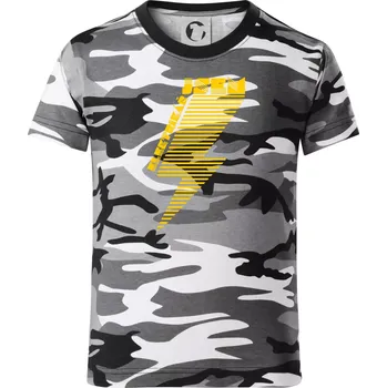 Chlapecké tričko Jsem elektrikář - blesk - Dětské maskáčové triko - 134 cm/8 let ( Šedý maskáč )