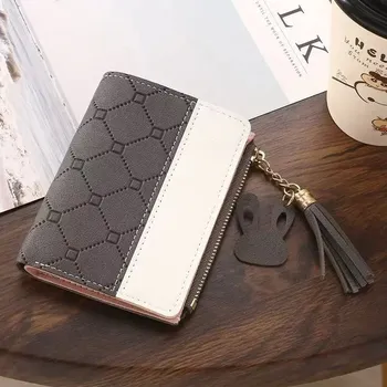 Stylová skládací peněženka dámská | dámská peněženka, malá peněženka - Šedá