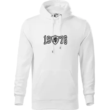 Pánská mikina Narozeninový motiv - znak - 1976 - Mikina pánská Cape s kapucí - 4XL ( Bílá )