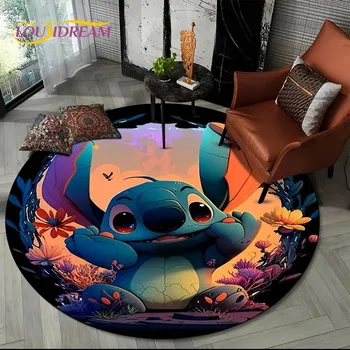 Koberec Dětský kulatý koberec se Stitch 3D motivem | koberec, podložka - 2 , 80x80cm