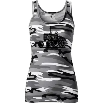Dámské tričko Traktor Ukrajinské armády - Dámské Maskáčové tílko - XS ( Šedý maskáč )