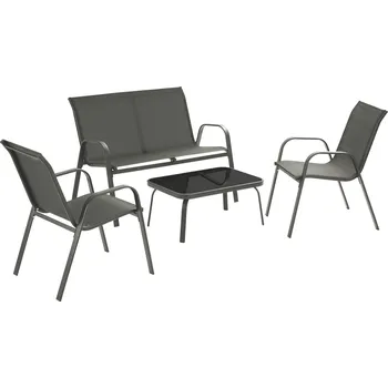 Zahradní sestava TecTake GmbH 406165 sedací souprava nora pro 4 osoby, textilní tkanina - antracit