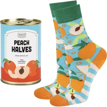 Pánské ponožky Dárková sada dámských ponožek Soxo broskvové v plechovce, modrá/oranžová 35-40