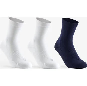 DECATHLON Dětské vysoké tenisové ponožky RS160 3 páry 35/38 BÍLÁ|MODRÁ