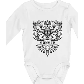 Cancer - vintage - Body kojenecké s dlouhým rukávem - Dlouhý r. 3-6 měs ( Bílá )