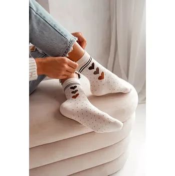 Pánské ponožky DÁMSKÉ PONOŽKY SRDCE 0200.011 ecru 37-41