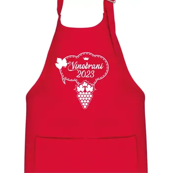 Kuchyňská zástěra Vinobraní 2023 - Dětská zástěra na vaření - Univerzální velikost ( Červená )