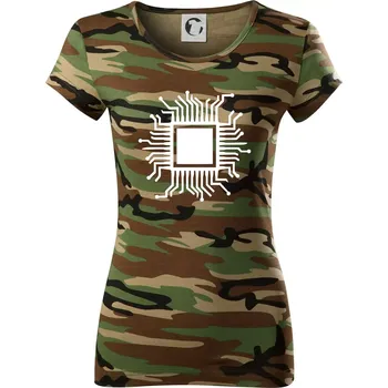 Procesor - Dámské maskáčové triko - L ( Hnědý maskáč )