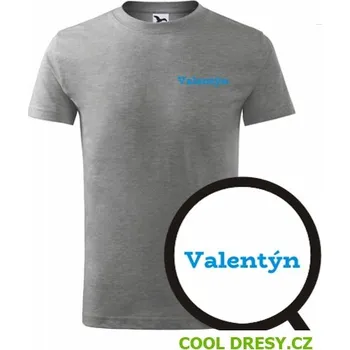 Dětské tričko Valentýn - Barva: tmavě šedý melír, Velikost 10let