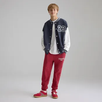 Reserved - Bavlněné jogger kalhoty - červená - 783DO-33X - 783DO-33X-116