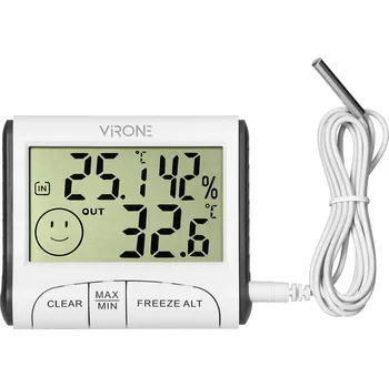 Meteostanice Drátová bílá meteostanice s teploměrem