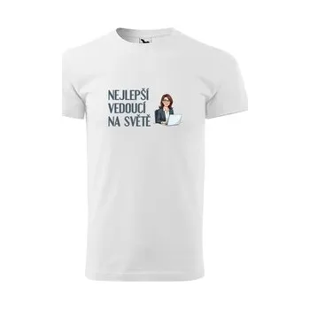 Pánské oblečení Tričko s potiskem Nejlepší vedoucí na světě: bílé 5XL (cs, Sablio)