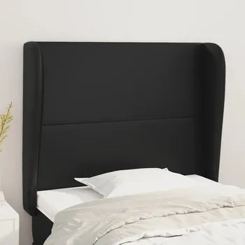 Čelo postele typu ušák černé 83 x 23 x 118/128 cm umělá kůže IM_3117748