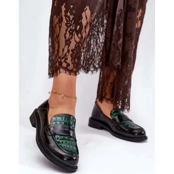 Dámské mokasíny Lakované Kožené Mokasíny Dámské Vinceza 91125 Barva: Zelená, Velikost: 38