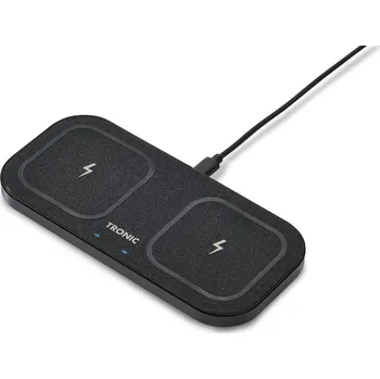 TRONIC® Duální bezdrátová rychlonabíječka Qi® s adaptérem 30 W, Power Delivery, kovový rámeček (černá)