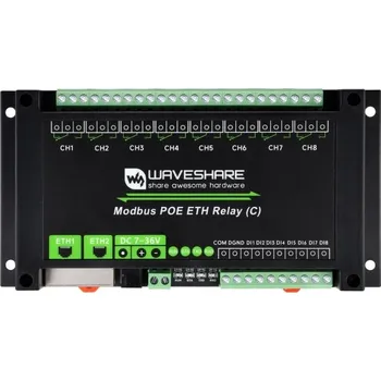 Relé Waveshare Ethernet Modbus RTU 8kanálový relé modul (C)
