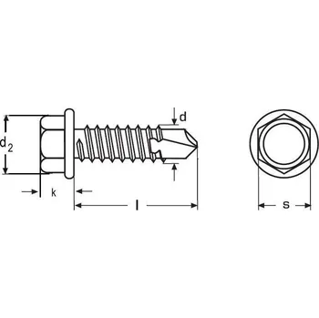 Šroub tex 5.5x100 ZINEK šestihranný s límcem ISO 15480 DIN 7504K