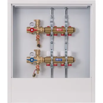 rozdělovač topení GIACOMINI Kompletní rozdělovač R553D se skříní 1" x 18 / 4 - skříň B (R553DKB24CZ)