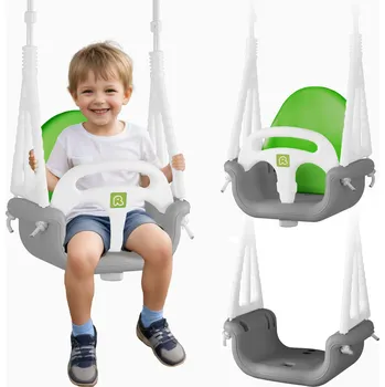 Dětská houpačka Vědrová houpačka Sloník 3v1 Ricokids šedá zelená