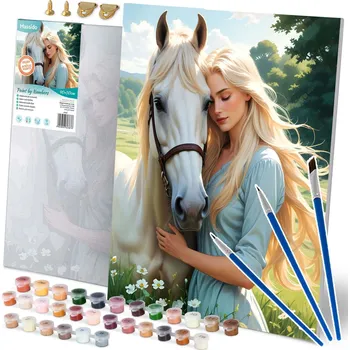 Obraz na malování podle čísel 40x50 cm Massido Portrét ženy s koněm