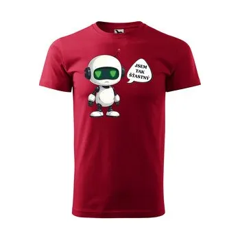 Pánská móda Tričko s potiskem Šťastný robot: červené 3XL