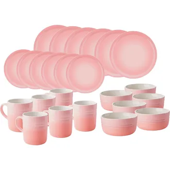 ERNESTO® Porcelánový servis, 24dílný (světle růžová)