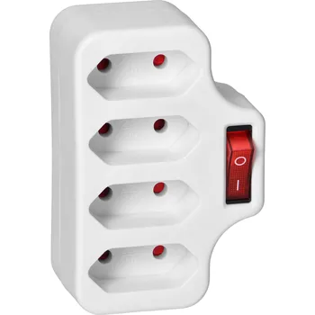 Elektrická zásuvka ORNO 4-zásuvkový rozbočovač s vypínačem, bílý