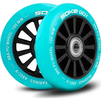 Koloběžka Kolečka na freestyle koloběžku SOKE GO 100mm 88A tyrkysová 2ks