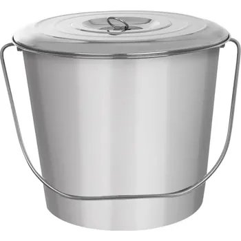 Chov hospodářského zvířete Kbelík nerezový 12l s poklicí a madlem