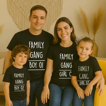 Dívčí tričko Trička pro celou rodinu FAMILY GANG Barva: Černá, Velikost: Pro holčičku: 158 (12 let)