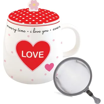 Easy Life Porcelánový hrnek se sítkem Twist & Match Red