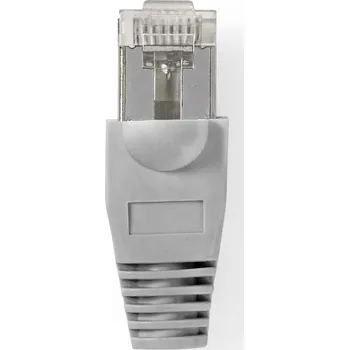 Síťový kabel Nedis Konektor RJ45 pro CAT5 UTP kabely s drátovými vodiči, stíněný, 10 ks včetně krytek, šedá (CCGB89350GY)
