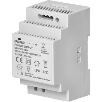 spínaný zdroj ORNO 12V Zdroj na DIN lištu DC 4,5A, 54W