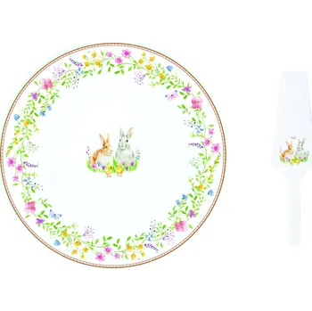Talíř Easy Life Dortový talíř s dortovou lžící Happy Easter
