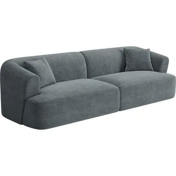 Pohovka Cosmopolitan Design Šedá manšestrová čtyřmístná pohovka Campi 255 cm