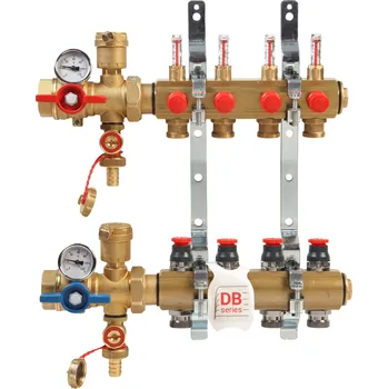 rozdělovač topení GIACOMINI Kompletní rozdělovač R553FKDB s automatickou regulací průtoku 1" x 18 / 10 - skříň D (R553FKDB110)