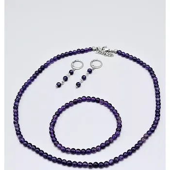 Náhrdelník Náhrdelník Ametyst 4 mm - krásná sytá barva