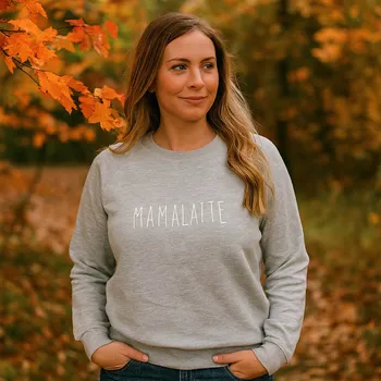 Dámská mikina Mikina s vyšitím MAMALATTE, pro ženu Barva: Šedá, Velikost máma: XS-S
