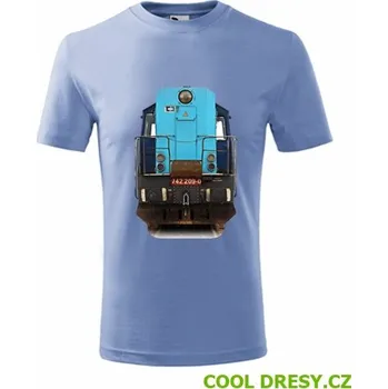 Dětské tričko s lokomotivou Kocour 742.209 - Barva: nebesky modrá, Velikost 8let