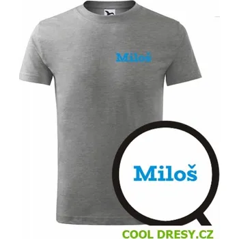 Dětské tričko Miloš - Barva: tmavě šedý melír, Velikost 10let