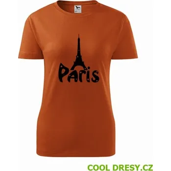 Dámské tričko Dámské tričko Paříž - Barva: oranžová, Velikost L