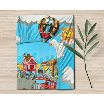 Prostěradlo Ervi Bavlněné napínací prostěradlo - Pohádkový svět města