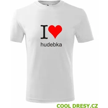 Chlapecké tričko Dětské tričko I love hudebka - Barva: bílá, Velikost 10let