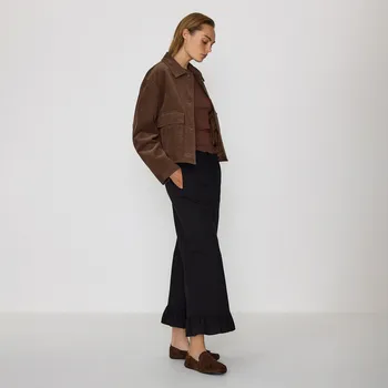 Reserved - Culotte kalhoty s volánem - černý - 876HU-99X - 876HU-99X-M