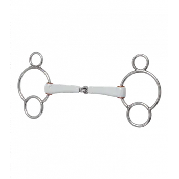 Udidlo pro koně Sněhulák BERIS, 1x lomený 3 kroužkový 14,5cm